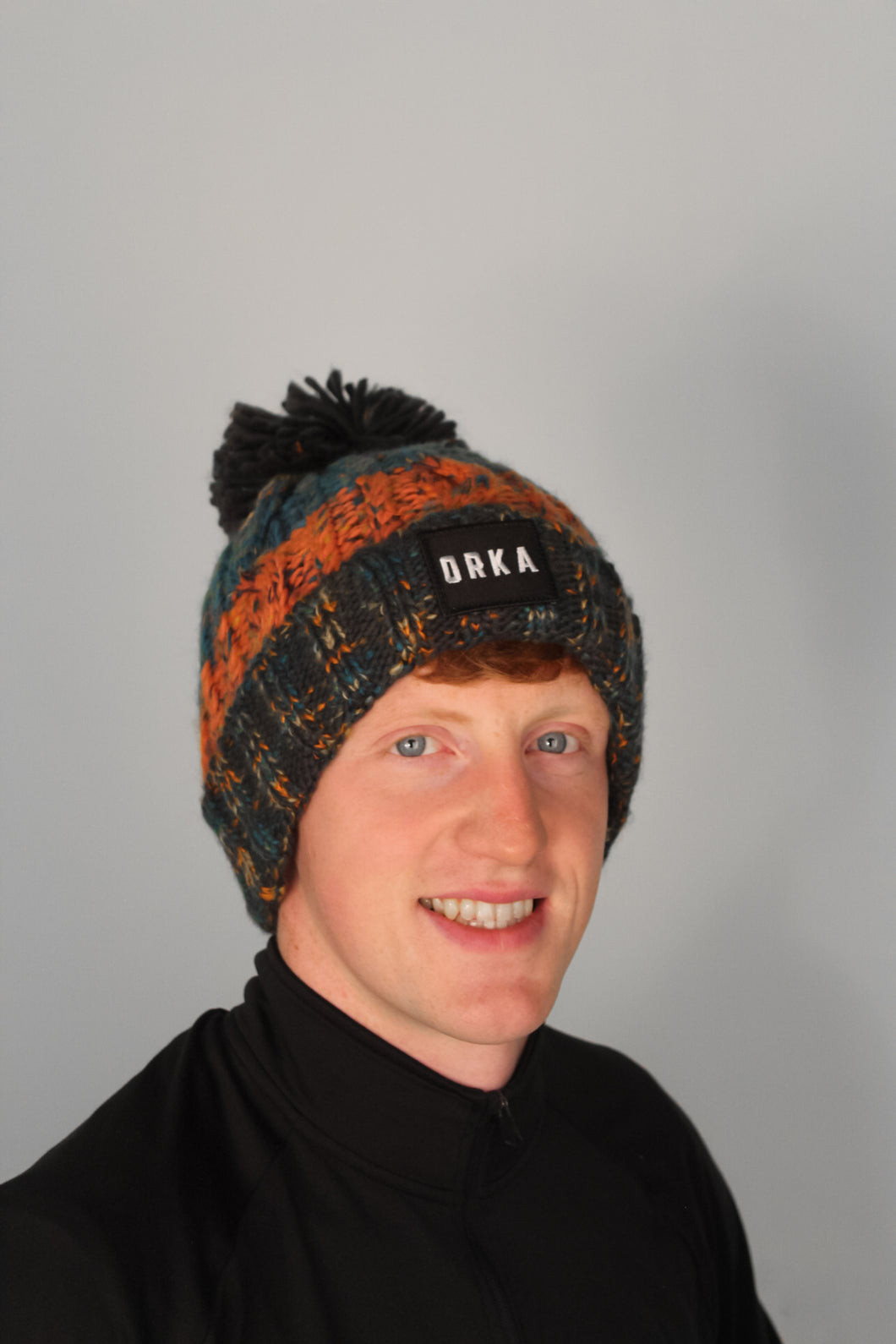 Orange Twist Bobble Hat